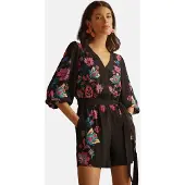 Love & roses Jumpsuit petrol / oranje / pink / zwart