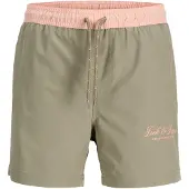Jack & Jones Junior Zwemshorts 'JPSTMaui Archive' grijs / pastelroze