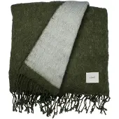 ERNST plaid met franjes 130x170 cm Groen-wit