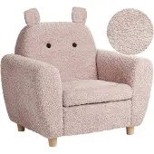 Beliani MARIBO - Kinderfauteuil - Pastelroze - Bouclé