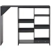 vidaXL Bartafel met verplaatsbaar schap 138x39x110 cm zwart