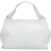 Manfield Witte handtas met gevlochten handvat | Maat Onesize