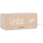 Karlsson Block Wekker | 15x7.1x7.4cm | Light wood veneer