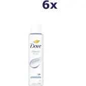 Dove Anti-Transpirant Deodorant Spray - Classic Fresh - heeft een verbeterde langdurige geur en hydrateert de huid - 6 x 200 ml