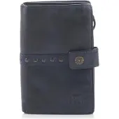 Bear design Sanne Portemonnee CL15087 - Blue – Van leer – Sanne CL15087 is een leren portemonnee voor wie graag extra ruimte en overzicht wil combineren met een opvallende afwerking