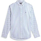 Tommy Hilfiger Flex Poplin Bold White/stripe Maat: XL | Casual Overhemden Outlet | Heren | Wit