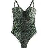 Next Badpak olijfgroen / mintgroen / zwart