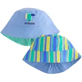 Next Hoed turquoise / duifblauw / geel