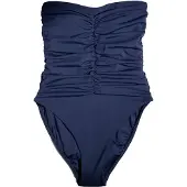 Next - Dames - N. Premium buikcorrigerend bandeau-badpak van Italiaanse stof - Blauw