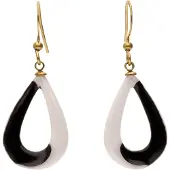 Usha WHITE LABEL Oorbellen goud / zwart / wit