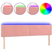 vidaXL Hoofdbord LED 200x5x78/88 cm fluweel roze