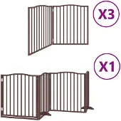 vidaXL Hondenhek inklapbaar 10 panelen 800 cm populierenhout bruin