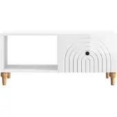 vidaXL Salontafel, hoogglans wit, 90 x 50 x 40 cm, houtvezel