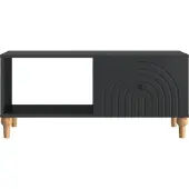 vidaXL Salontafel Zwart 90 x 50 x 40 cm Bewerkt hout