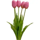 Easyplants | Kunsttulpenboeket Real Touch Paars 40 cm | Zijde | Nepbloemen | paars | Onderhoudsvrij | Kant-en-klaar