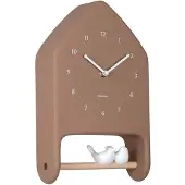 Karlsson Love Birds Wandklok | 20x32x7.1cm | Mocha bruin