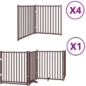vidaXL Hondenhek inklapbaar 12 panelen 960 cm populierenhout bruin