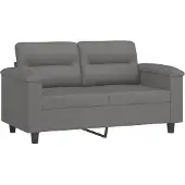 vidaXL 3-delige Loungeset met kussens microvezelstof donkergrijs