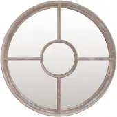 vidaXL Tuinspiegel rond 40x4 cm ijzer zandkleurig