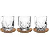 Leonardo GOCCE Koffieglas 220ml - set van 3 glazen - Met onderzetters