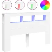 vidaXL Hoofdeinde met LED 160x18,5x103,5 cm bewerkt hout wit