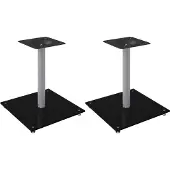 vidaXL Luidsprekerstandaards 2 st 1 pijler gehard glas zwart en zilver