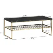 LivingFurn salontafel dian goud 40x90x35 marmer