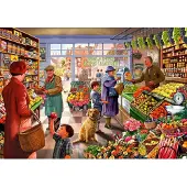 Bluebird Puzzle legpuzzel Village Greengrocer - 2000 stukjes kleurrijk.