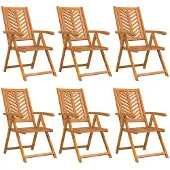 vidaXL Tuinstoel 6 pcs Bruin 57 x 72 x 109 cm Massief Acacia Hout