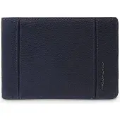 Piquadro Cronus Portemonnee RFID-bescherming Leer 12.5 cm blauw