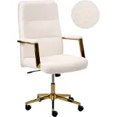 Beliani DEMURE - Bureaustoel - Gebroken wit - Bouclé