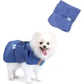 Nobleza Hondenbadjas - Honden badjas - Ruglengte 40 cm - S - Blauw