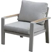 AVH-Collectie Lola lounge tuinstoel aluminium latte soft grey kussens