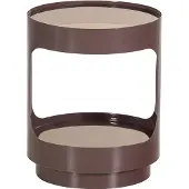 Woood Sero Bijzettafel - Metaal/Glas - Bruin - 45x37x37