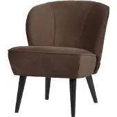 Woood Sara Fauteuil - Velvet - Donkerbruin - 71x59x70