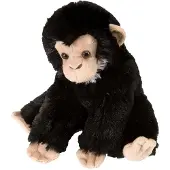 Wild republic knuffel aap junior 20 cm pluche zwart/bruin