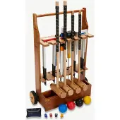 Ubergames Ultieme Executive Croquet Set, koperen banden, kunststof ballen, 16 m