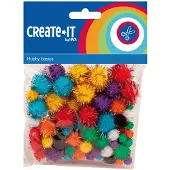 Generique Create-it pompoms glitter - 78 stuks