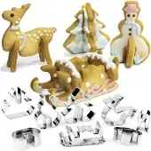 Ruhhy Kerst Snijset - 3D Koekjesvormen - Roestvrij Staal - Creatief en Veelzijdig