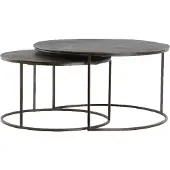 Light & Living salontafel s/2 Ø61x37+Ø76x41 cm talca donker