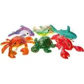Merkloos knuffel glinsterend zeedieren - 1 stuk