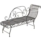 CLP Karma Tuinbank - Metalen Chaise Longue voor Tuin en Balkon - IJzeren Bank met Rugleuning - 156 cm - Belastbaar tot 160 kg - bronzen