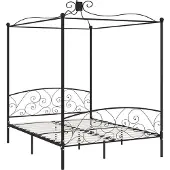 vidaXL Hemelbedframe metaal zwart 160x200 cm