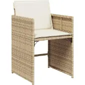vidaXL 13-delige Tuinset met kussens poly rattan beige