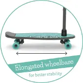 Chillafish Skateboard en Step 2-in-1 - Kinderstep omvormbaar naar Skateboard - Blauw Groen - Jongens en meisjes 3 jaar en ouder - Verstelbaar stuur - Model Skatieskootie 2