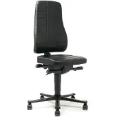 BIMOS Werkdraaistoel | wielen | kunstleer kussen zwart | 450-600 mm | 1 stuk - 9643-2571 9643-2571