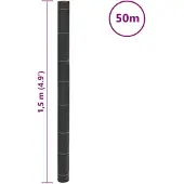 vidaXL Worteldoek 1,5x50 m polypropeen zwart