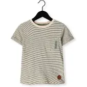 Koko Noko gestreepte T-shirt olijfgroen fijn gebreid Jongens Katoen Ronde hals - maat 122
