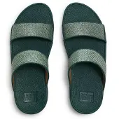 FitFlop Women Lulu Shimmerglitz Slides Deep Ocean-Schoenmaat 38