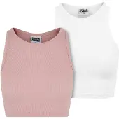 Urban Classics Top rosa / wit